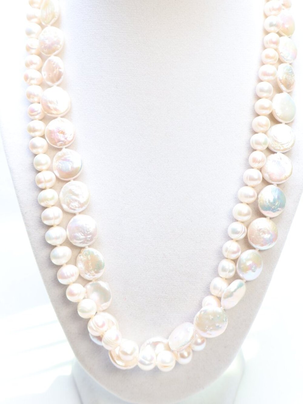 Pearly Girls .925 Sterling Silver Double Strand Pearl Necklace $229